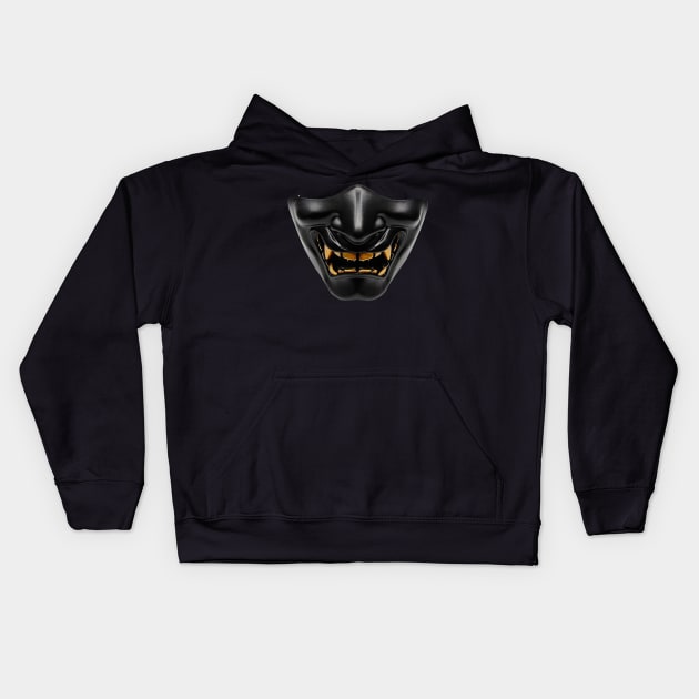 Demon Mask - Black Kids Hoodie by BigOrangeShirtShop